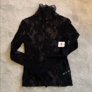 Long sleeve see through lace top